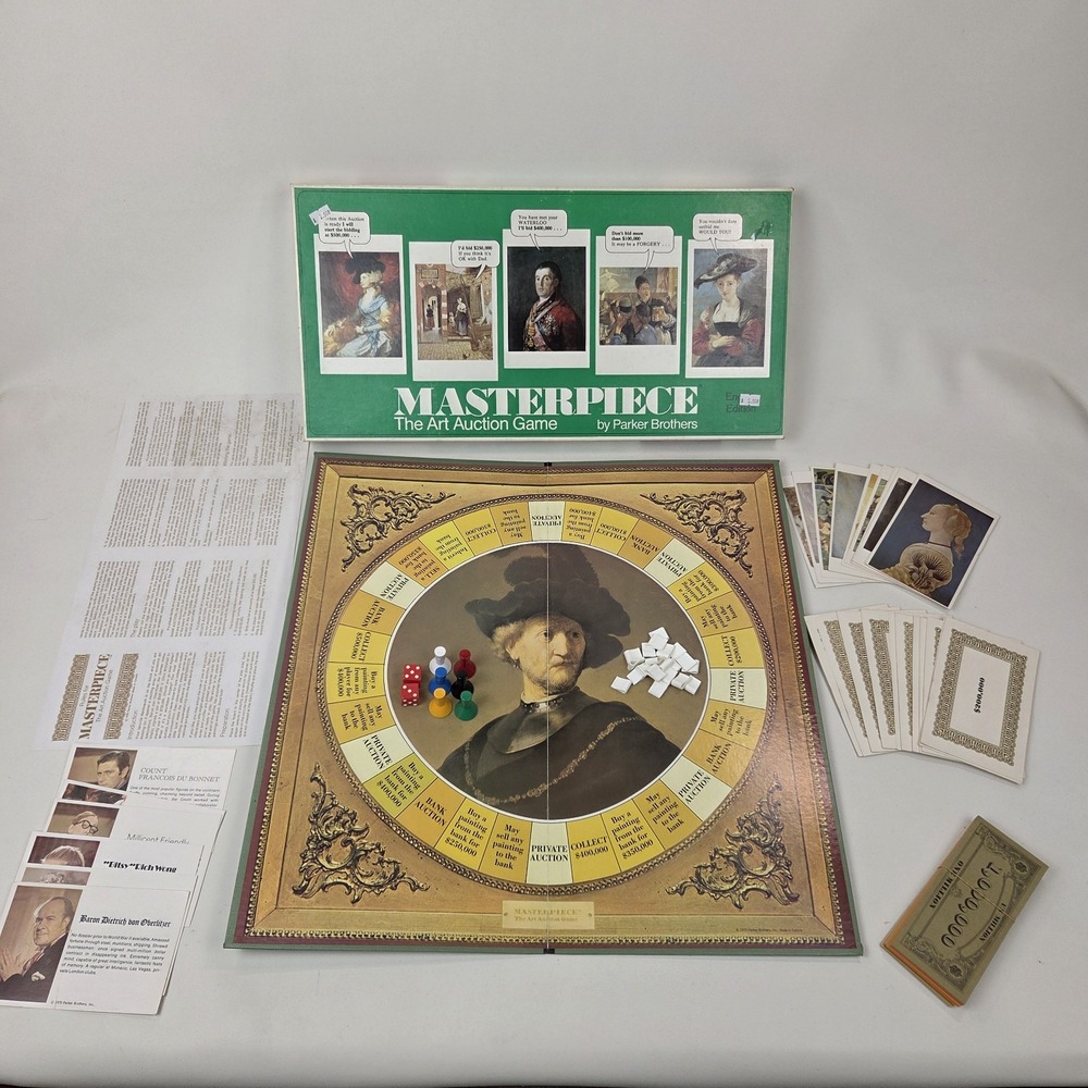 Vintage 1976 Masterpiece The Art Auction Game by Parker Brothers As-Is Clean